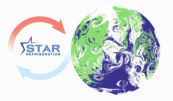 star ref logo next to a globe